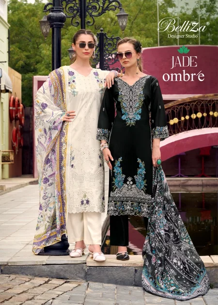 Jade Ombre By Belliza Lawn Cotton Printed Karachi Dress Material Wholesale Price In Surat